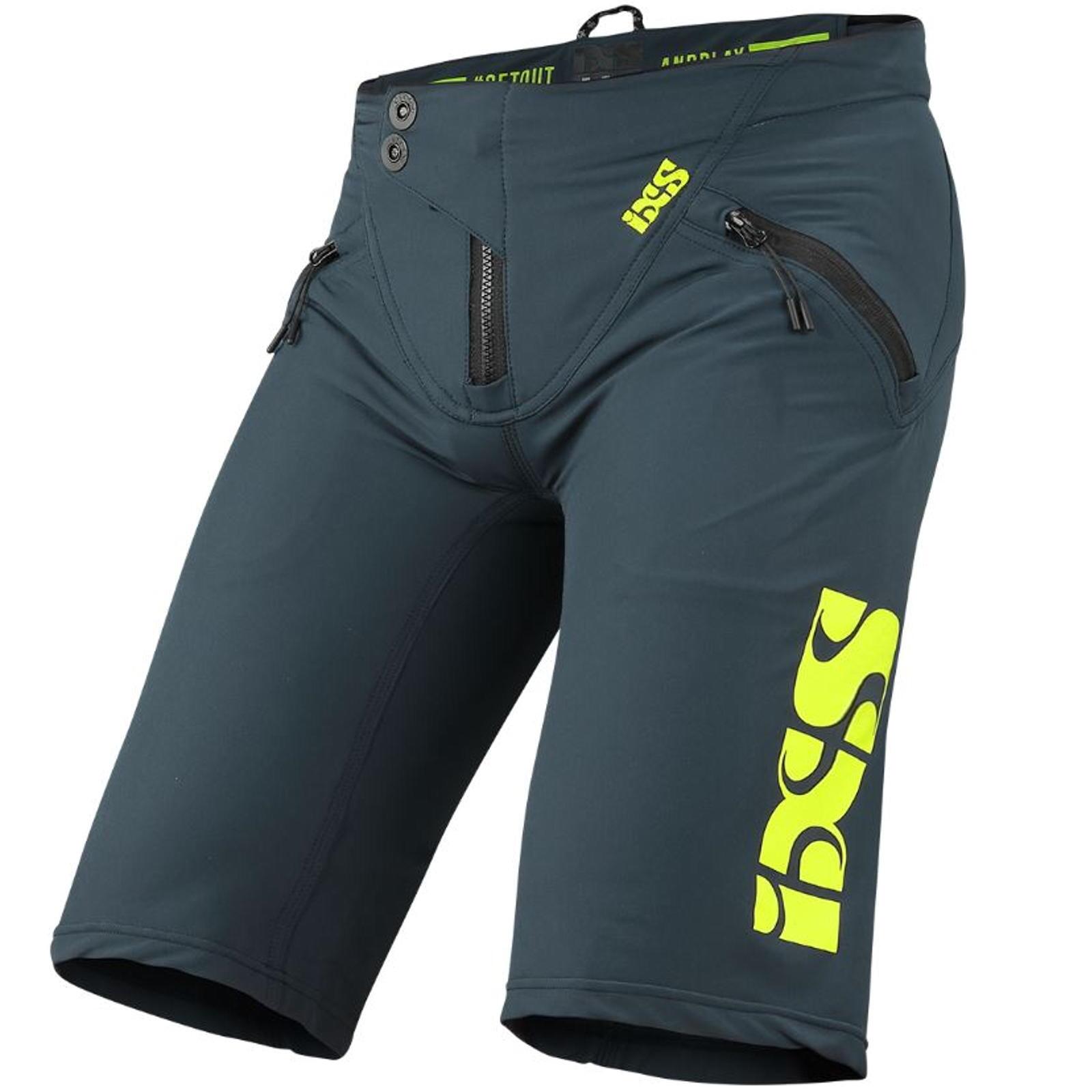 IXS Pantalones cortos Trigger - Azul/Amarillo neón