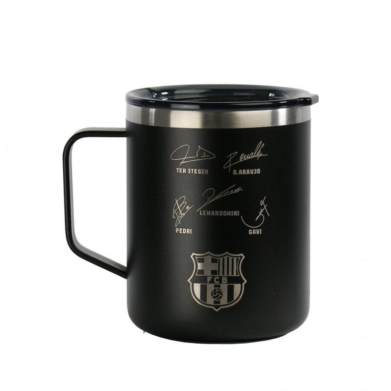 FC Barcelona kubek termiczny z autografami 400 ml czarny