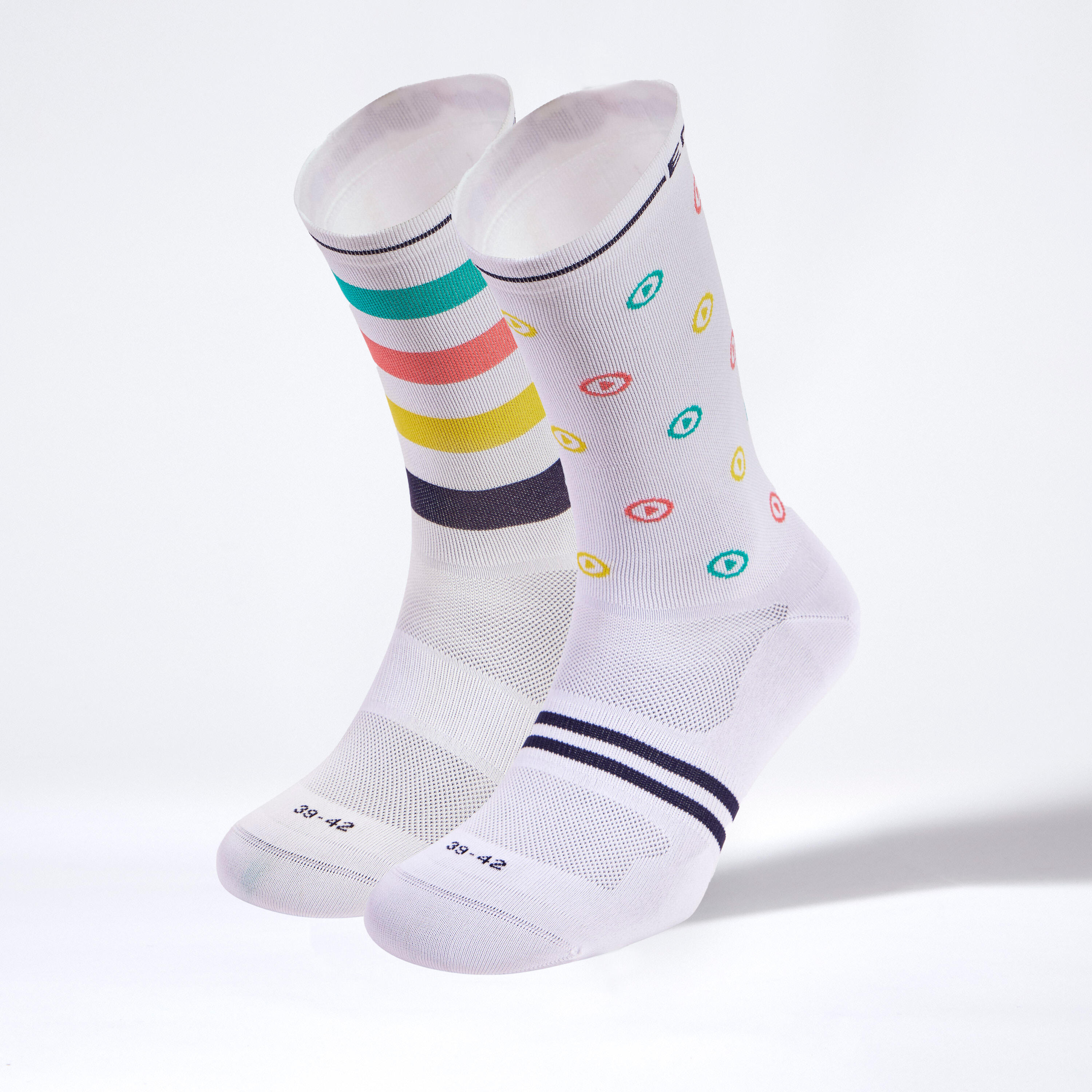 Calcetines de Ciclismo Enforma PLAY Blanco.Ecológico y Antibacteriano. 2/5