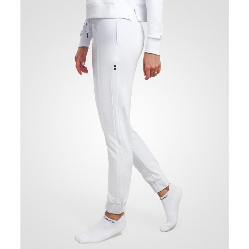 Joggers de Tennis/Padel Organique Femme Marine Blanche