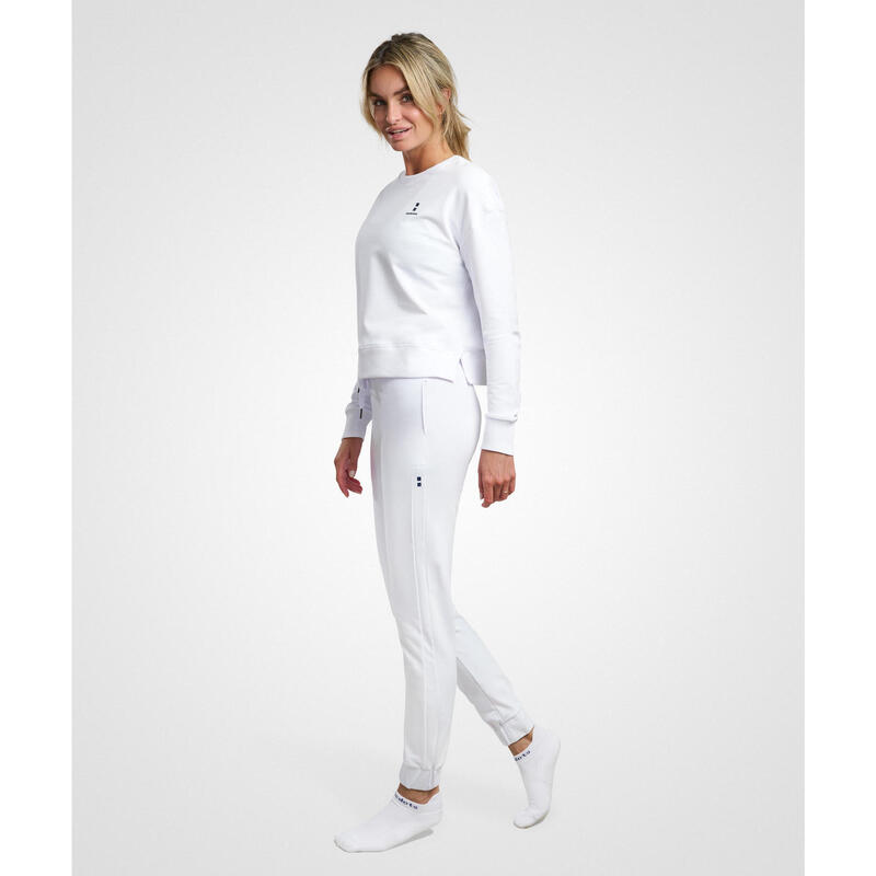 Joggers de Tennis/Padel Organique Femme Marine Blanche