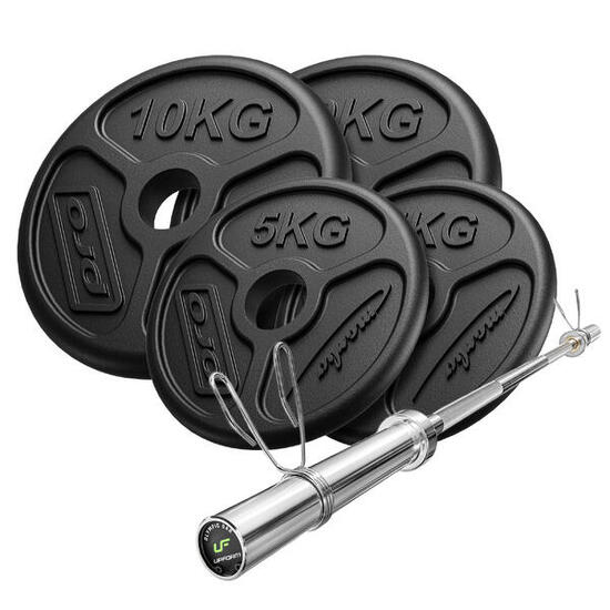 Set di barre e dischi olimpici da 45 kg