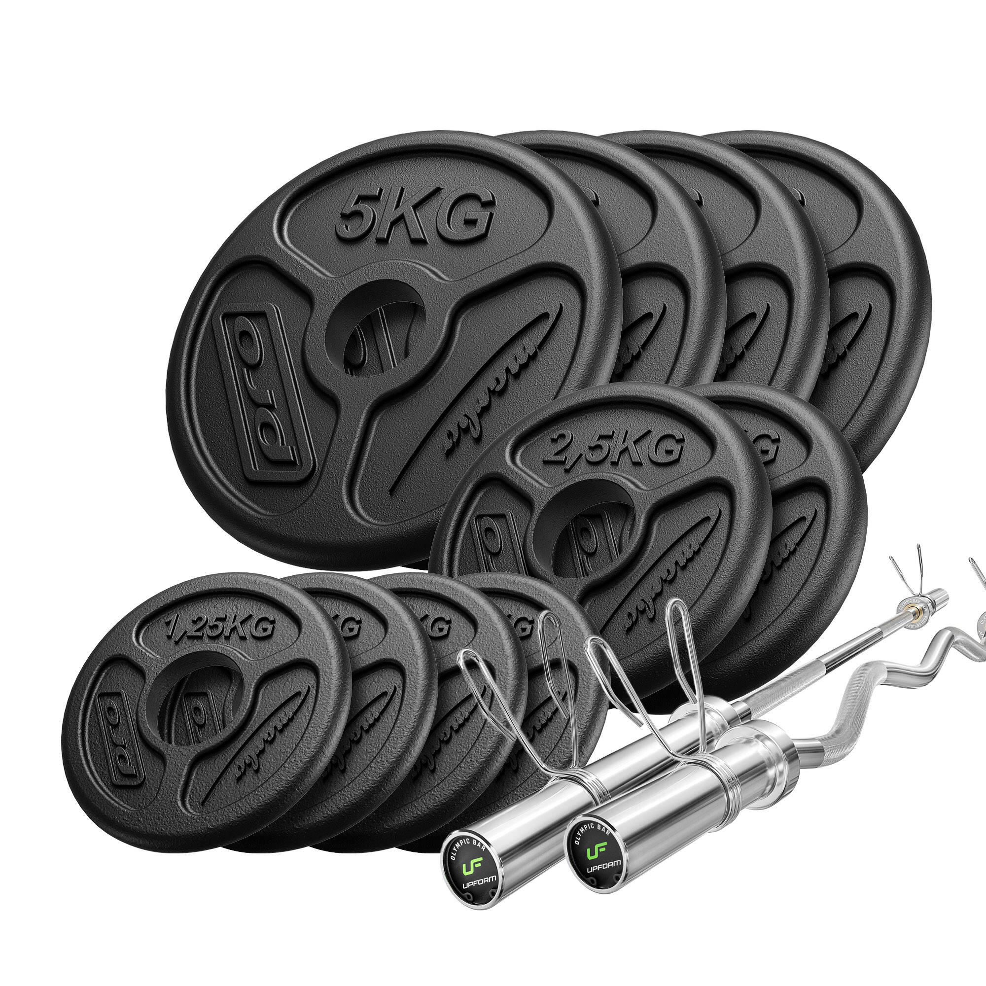 MARBO SPORT Olympische halterstang en -plaatset voor krachttraining van 55 kg