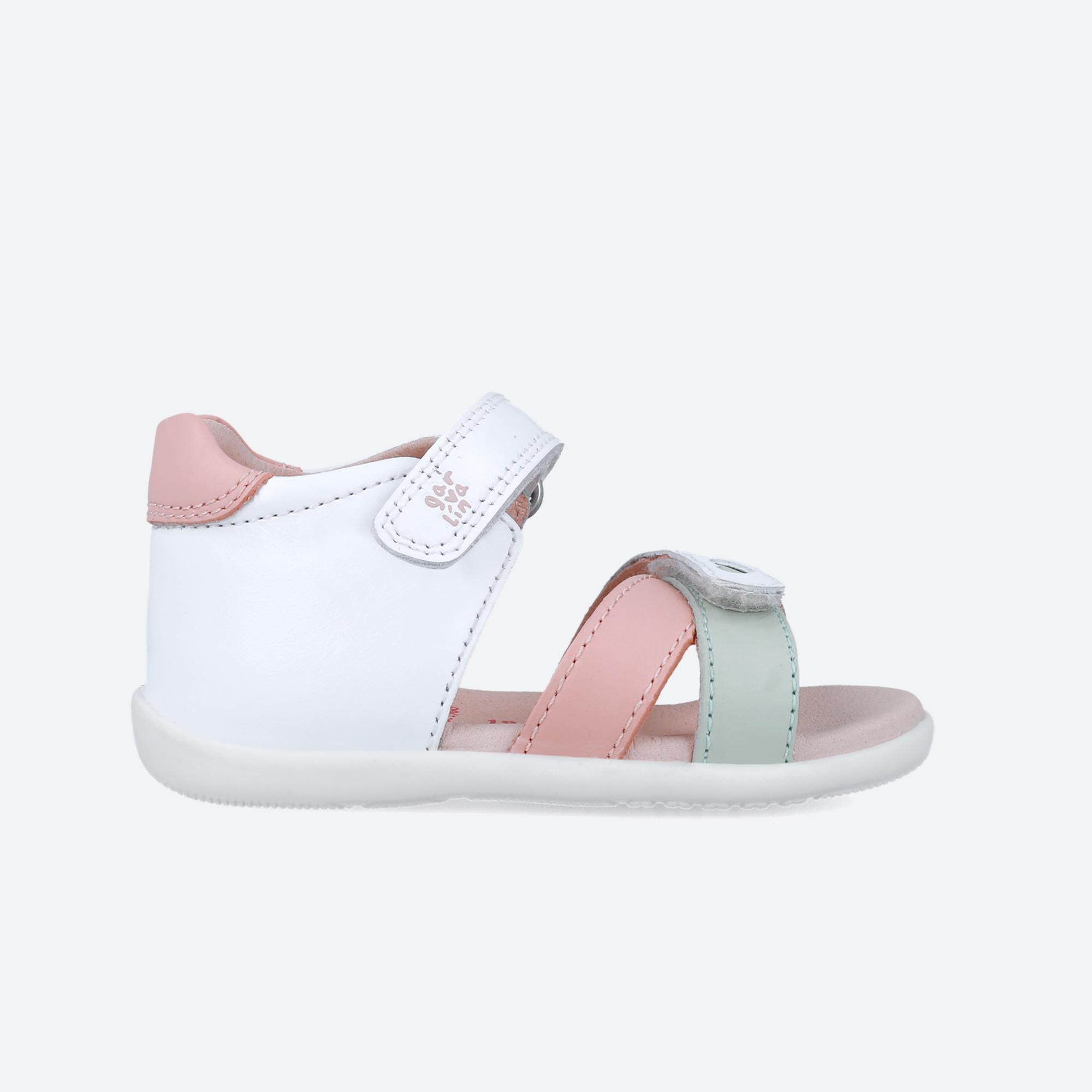 Sandálias Bebé Menina Garvalín 252304B Branco Duplo Fecho Adesivo