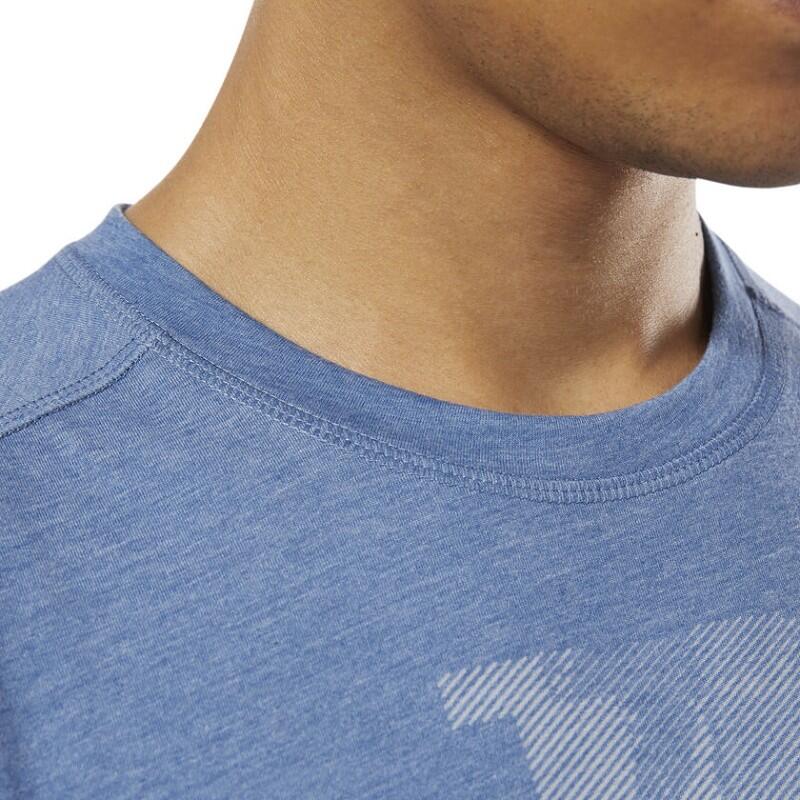 TSHIRT  CROSSFIT D94881 BURNOUT SS - SOLID  AZZURRO 3/4