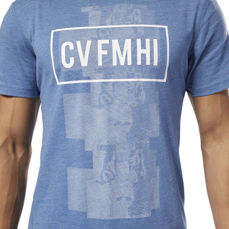 TSHIRT  CROSSFIT D94881 BURNOUT SS - SOLID  AZZURRO 2/4