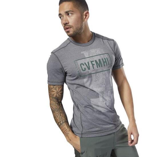 TSHIRT CROSSFIT D94898 BURNOUT SS - SOLID GRIGIO