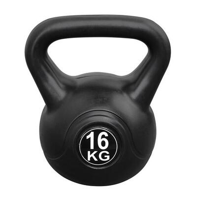 Kettlebell 2 kg - Kunststoff - für drinnen und draußen - Schwarz