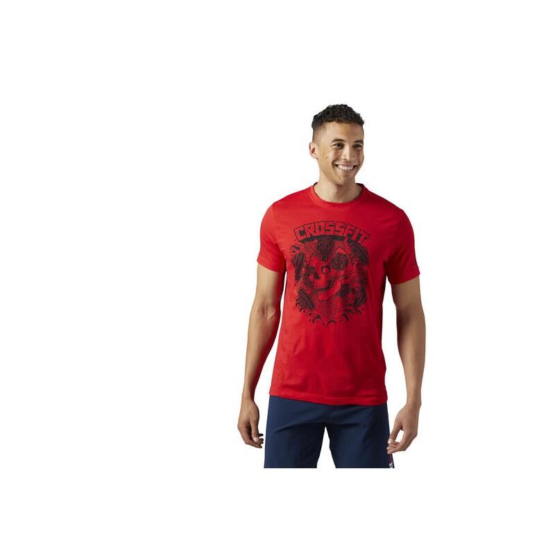TSHIRT  CROSSFIT BR5534 MIKE GIANT SKULL  ROSSO 1/5
