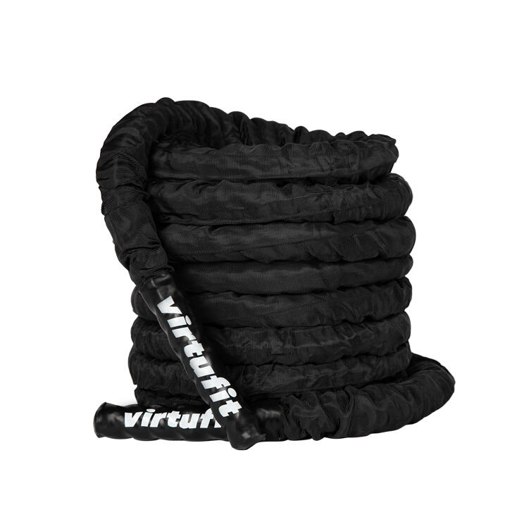 Virtufit - Corde De Combat - Corde Fitness Pro - 9 M - Corde Ondulatoire - Noir - Taille Unique - Decathlon