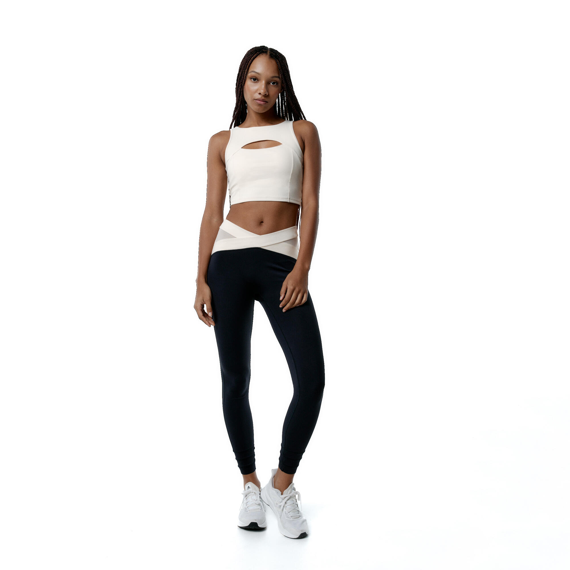 Conjunto desportivo top+legging taijitu & evolve das mulher black limba