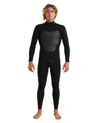 Chest-Zip-Neoprenanzug 4/3MM MARATHON SESSIONS Schwarz Herren