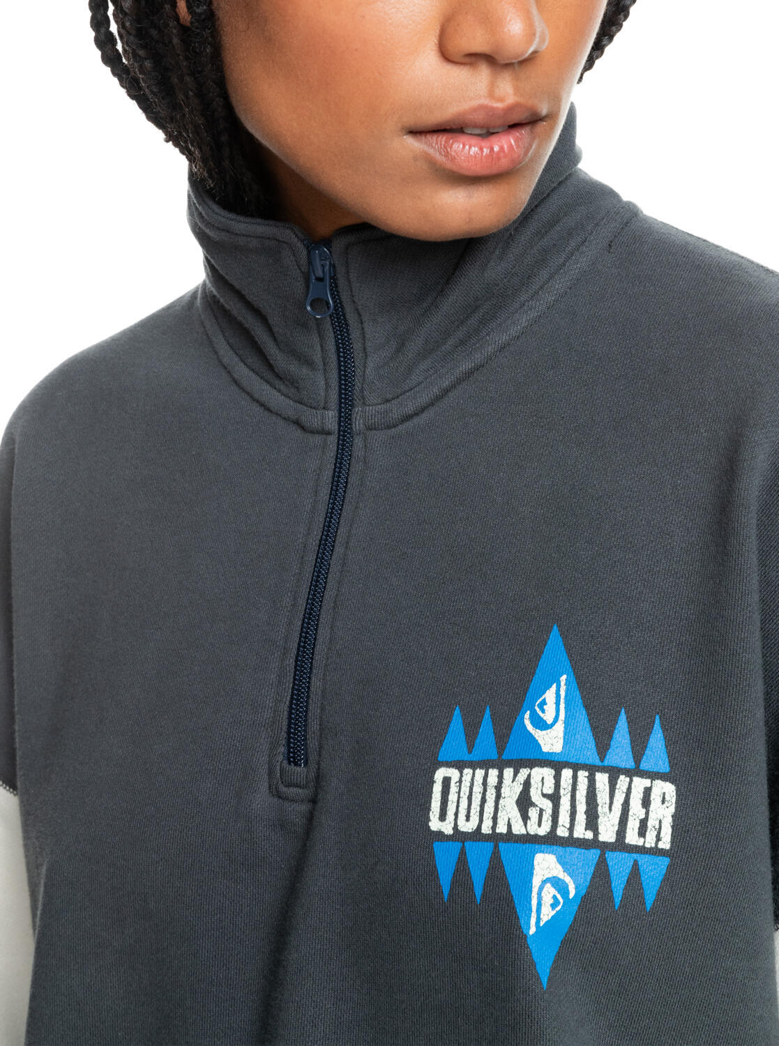 Sweat demi-zip UNI Noir Homme 4/4