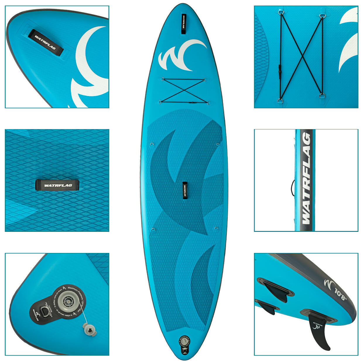 Tabla Padel Surf Hinchable de Calidad Superior WATRFLAG Plané 10'8 Extra ESTABLE 3/7