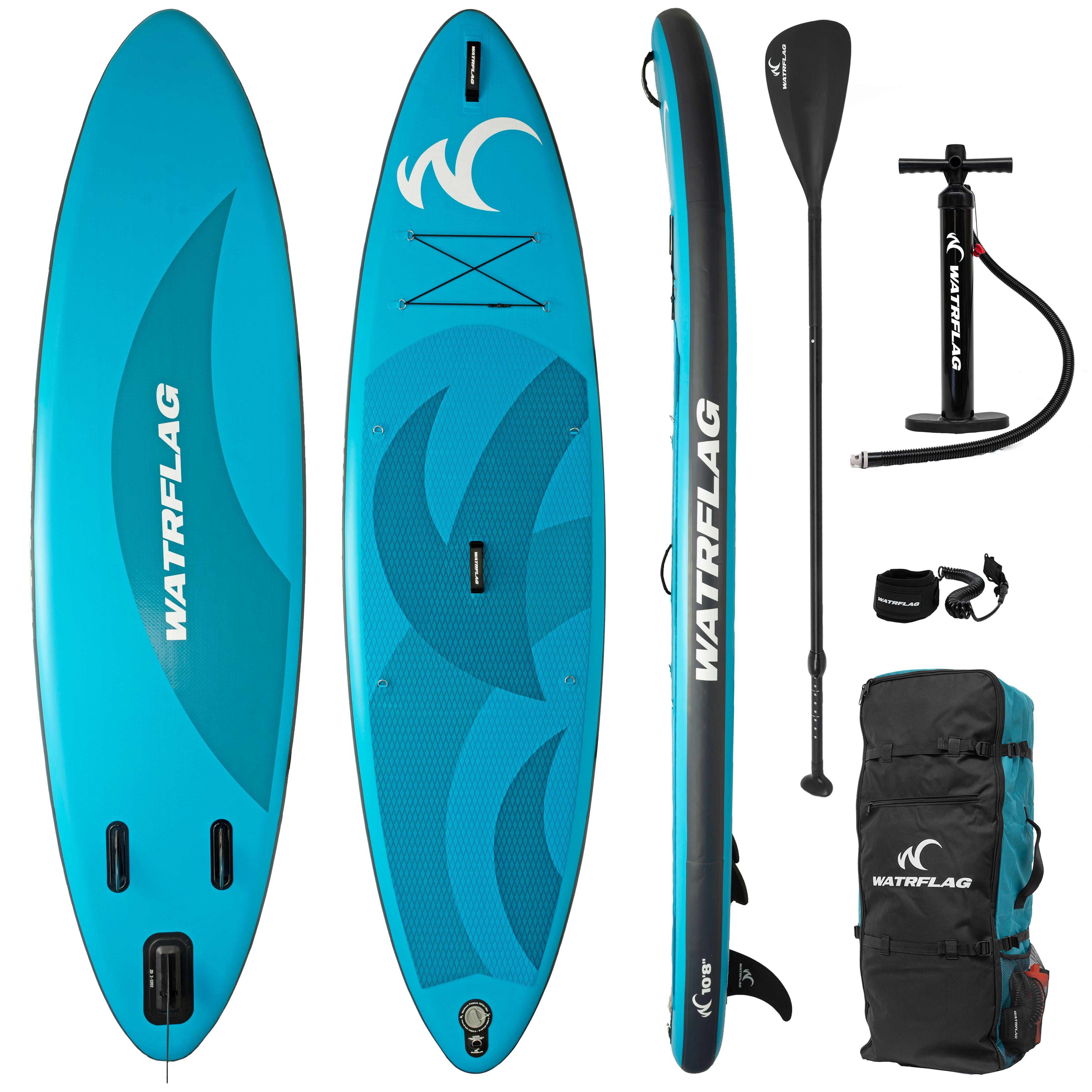 Watrflag - Stand Up Paddle Gonflable Watrflag Plané 10'8"- Qualité Premium - Extra Stable - Planche De Stand Up Paddle - Bleu|vert - Decathlon