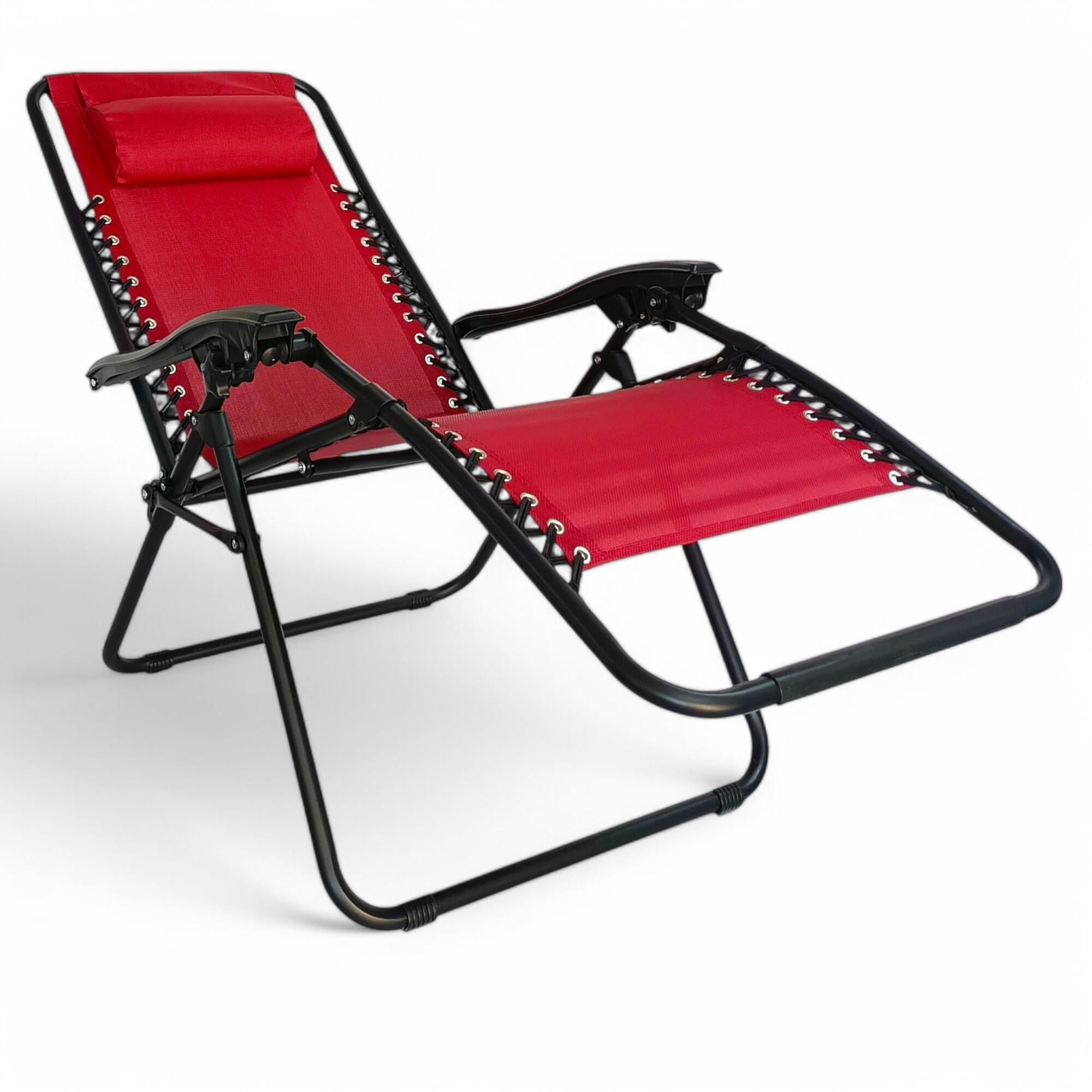 Pack de 2 Sillónes Relax Gravedad Cero, Tela textiline, terraza, Camping 3/7
