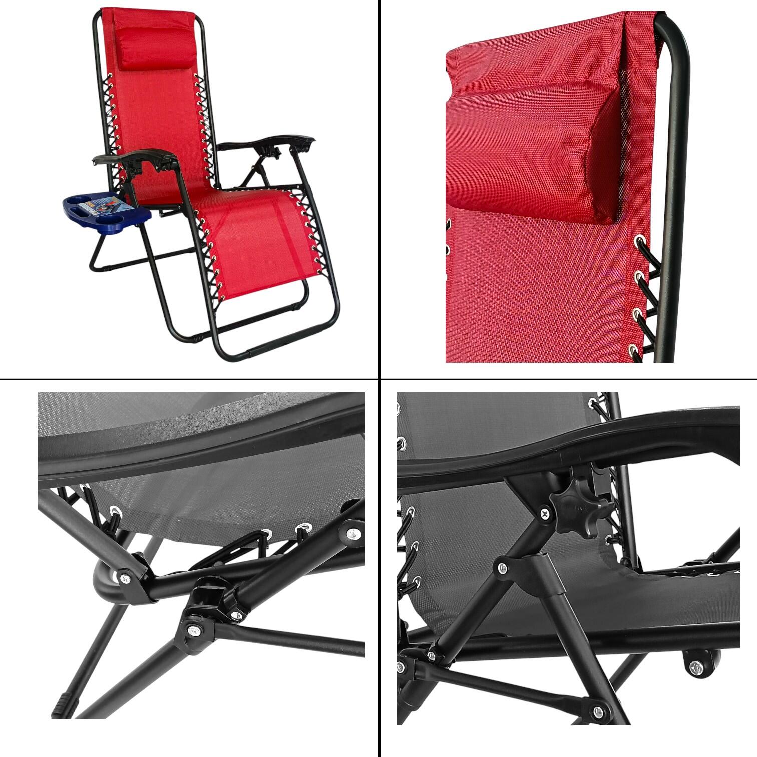 Pack de 2 Sillónes Relax Gravedad Cero, Tela textiline, terraza, Camping 6/7