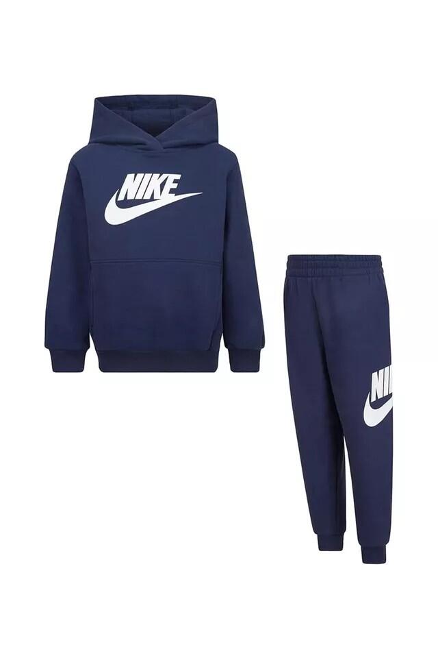 Tuta bambino nike club french terry - blu/bianco 6/6