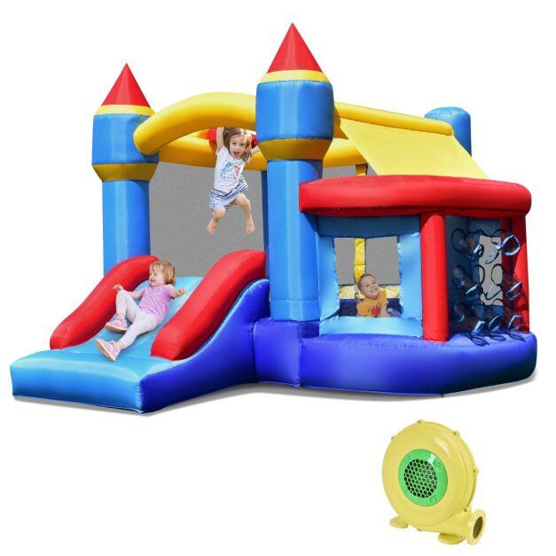 Multifunctional Inflatable Bounce House with Slide for Backyard