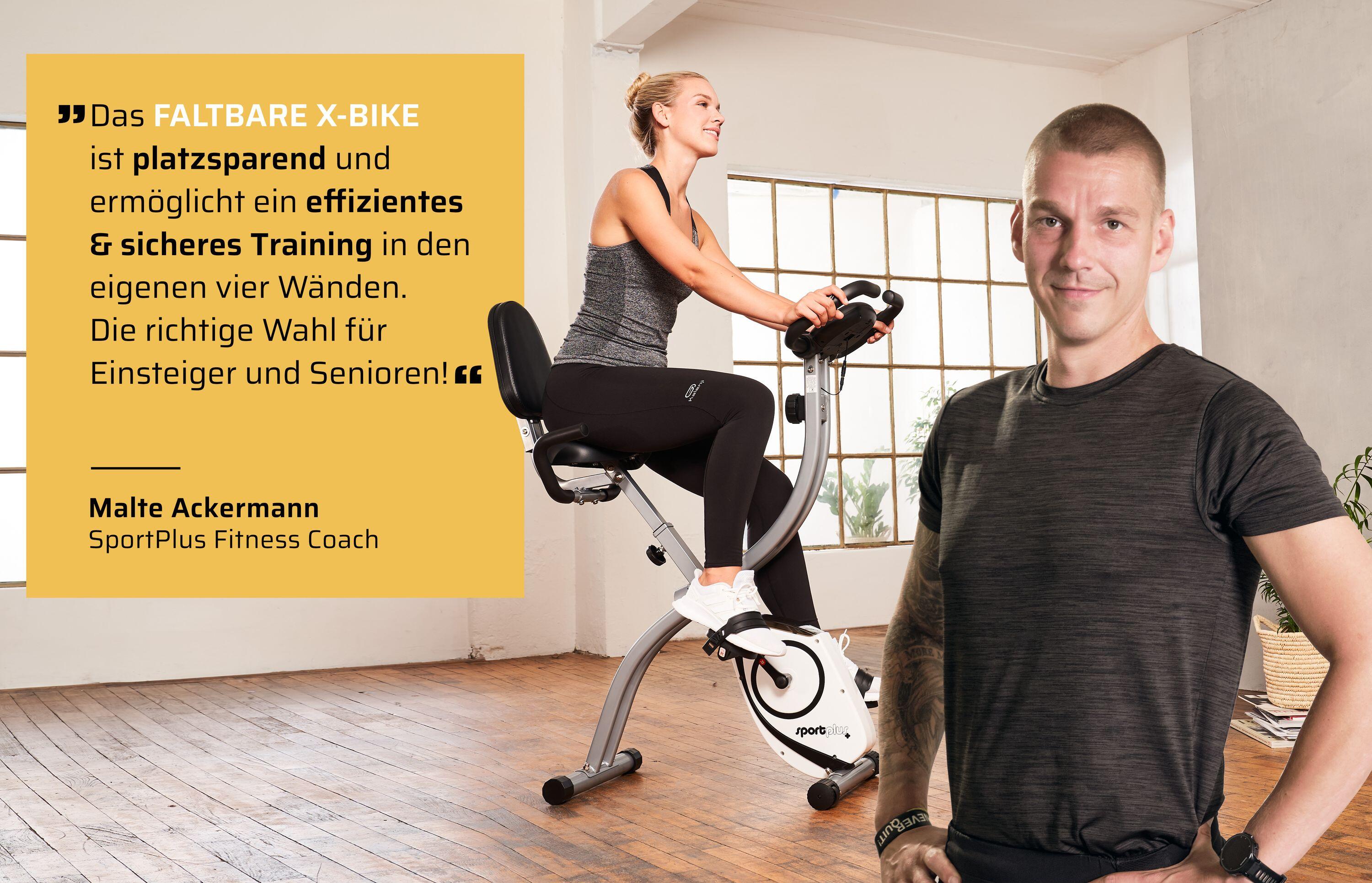 SportPlus S-Bike Heimtrainer, klappbar, mit Rückenlehne und Pulsmessung 6/7