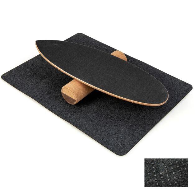 3-in-1 Wooden Balance Board Trainer with Roller & Blanket