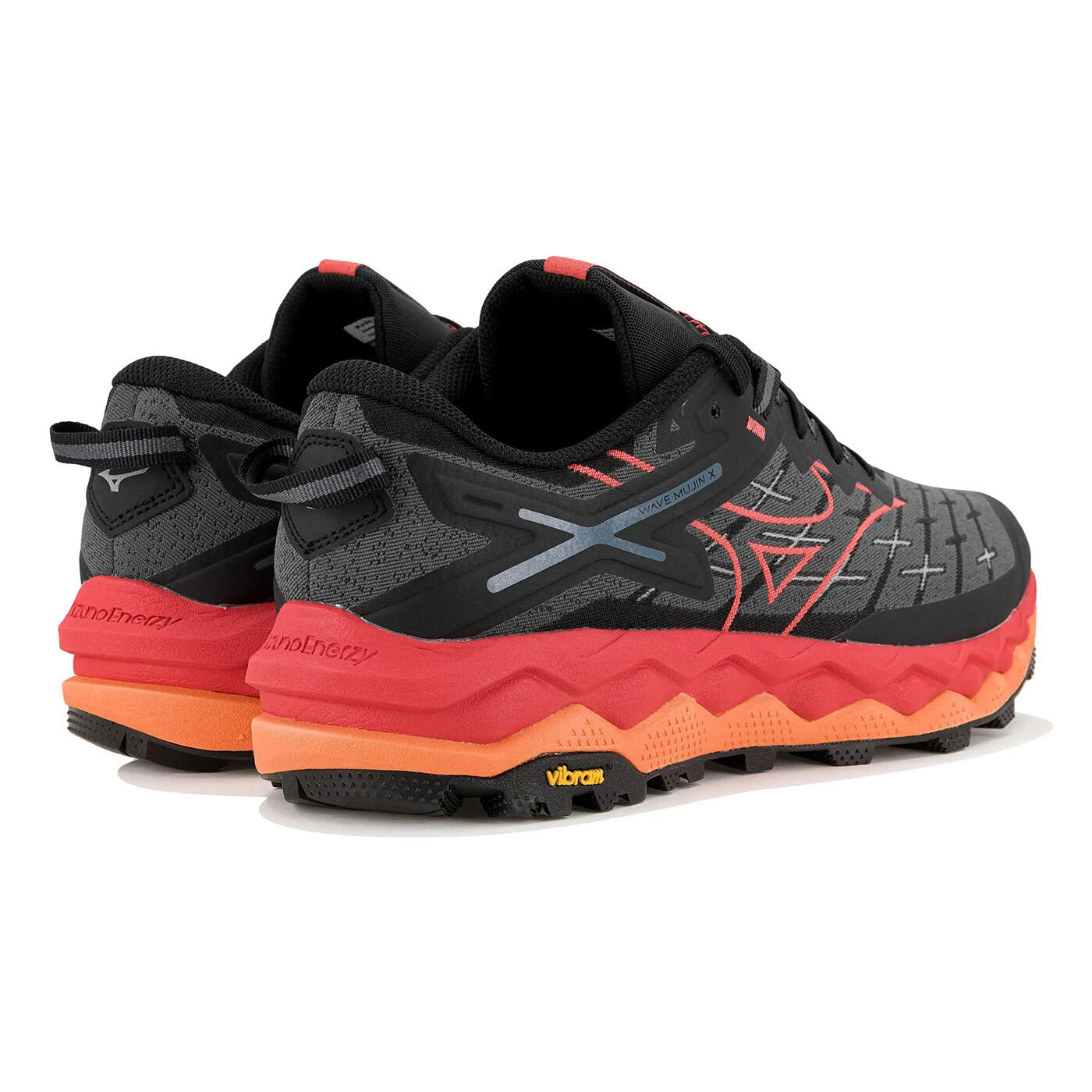 Chaussures de trail running Mizuno Wave Mujin 10 Noires et rouges 3/6