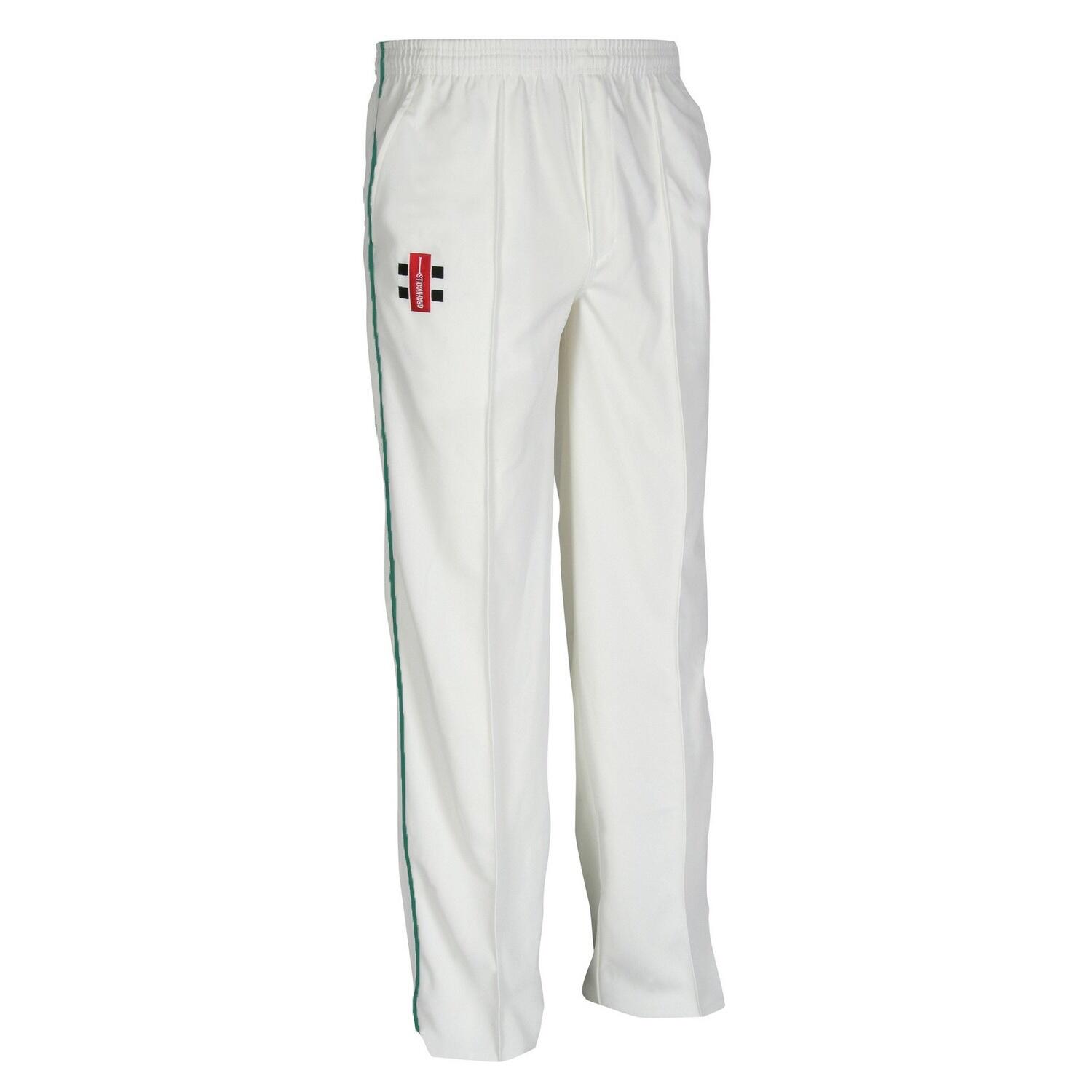 Children/Kids Matrix Cricket Trousers (Ivory/ Bottle) 1/1