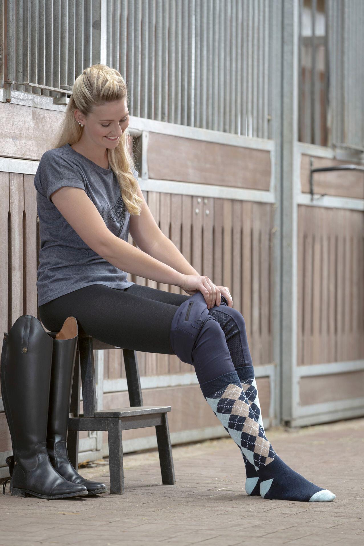 Damskie legginsy jeździeckie HKM 4/5