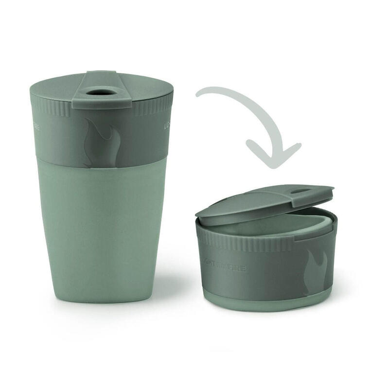 Set 2 pahare pliabile Light My Fire Pack Up Bio roz si verde