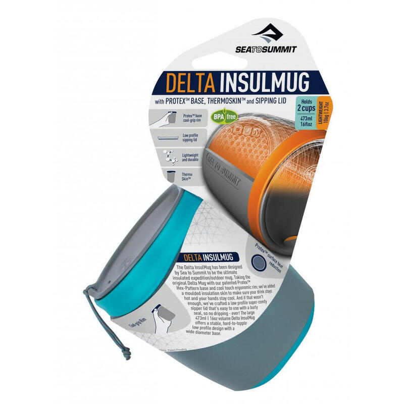 Cana 473 ml cu capac Sea To summit Delta InsulMug, leak proof, pacific blue