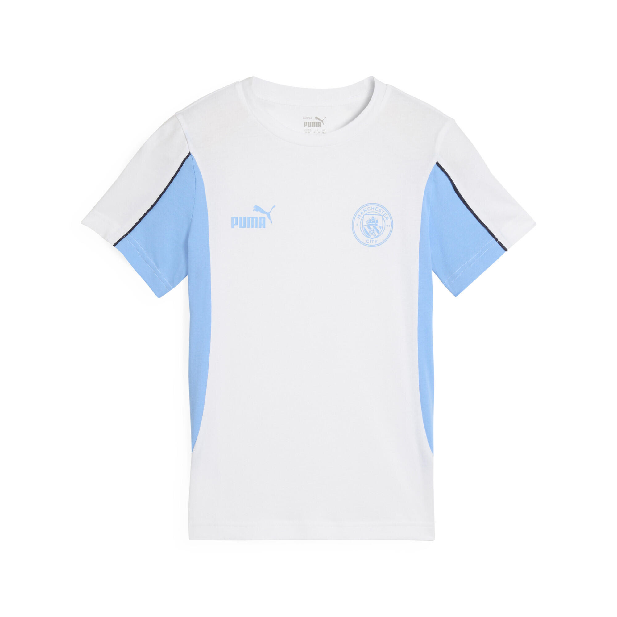 Puma - T-shirt Manchester City Ftblarchive Homme Puma White Team Light Blue - T-shirt Manches Courtes - Blanc|bleu - 40 M - Decathlon
