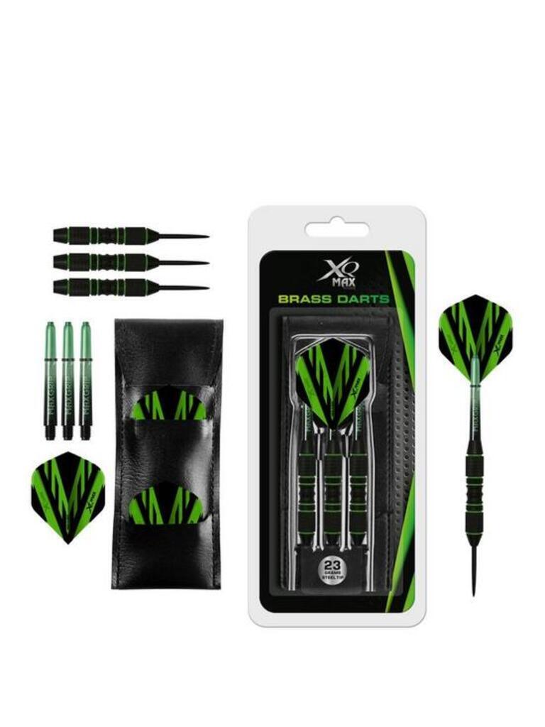 XQ MAX Freccette XQ Max Steel 23 g nero/verde, barilotti in ottone, custodia
