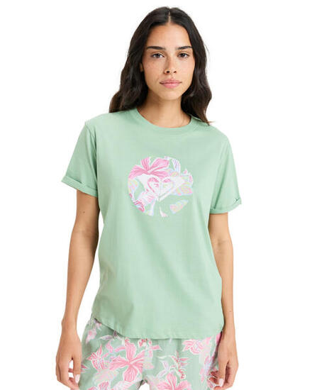 Camiseta de manga corta OCEANREGULAR ROUND HIBISCUS Blanco Mujer