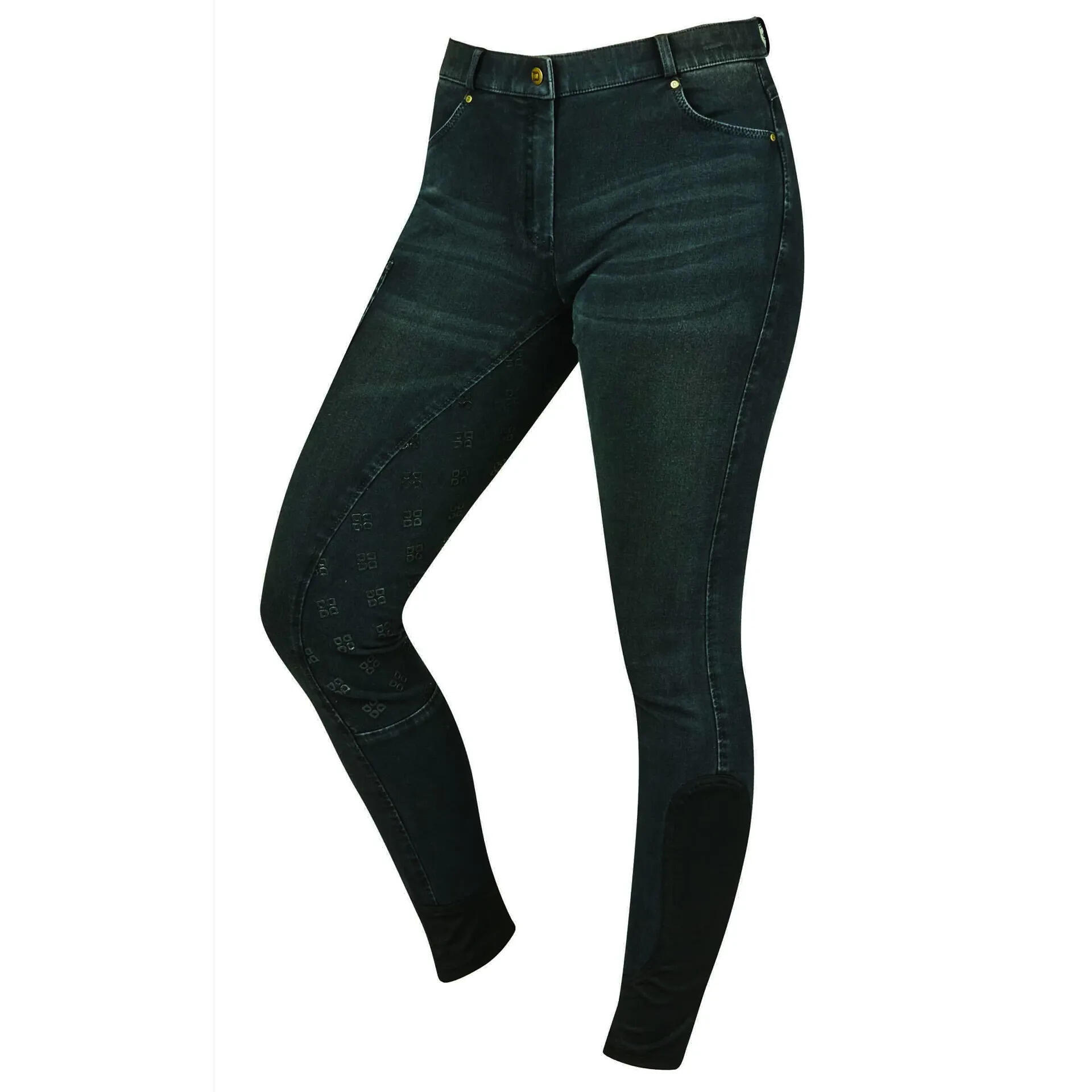Dublin - Jeans D'Équitation Imprimé En Silicone Full Grip Femme Dublin Shona - Pantalon D'Équitation - Gris|noir - 48 Xl - Decathlon