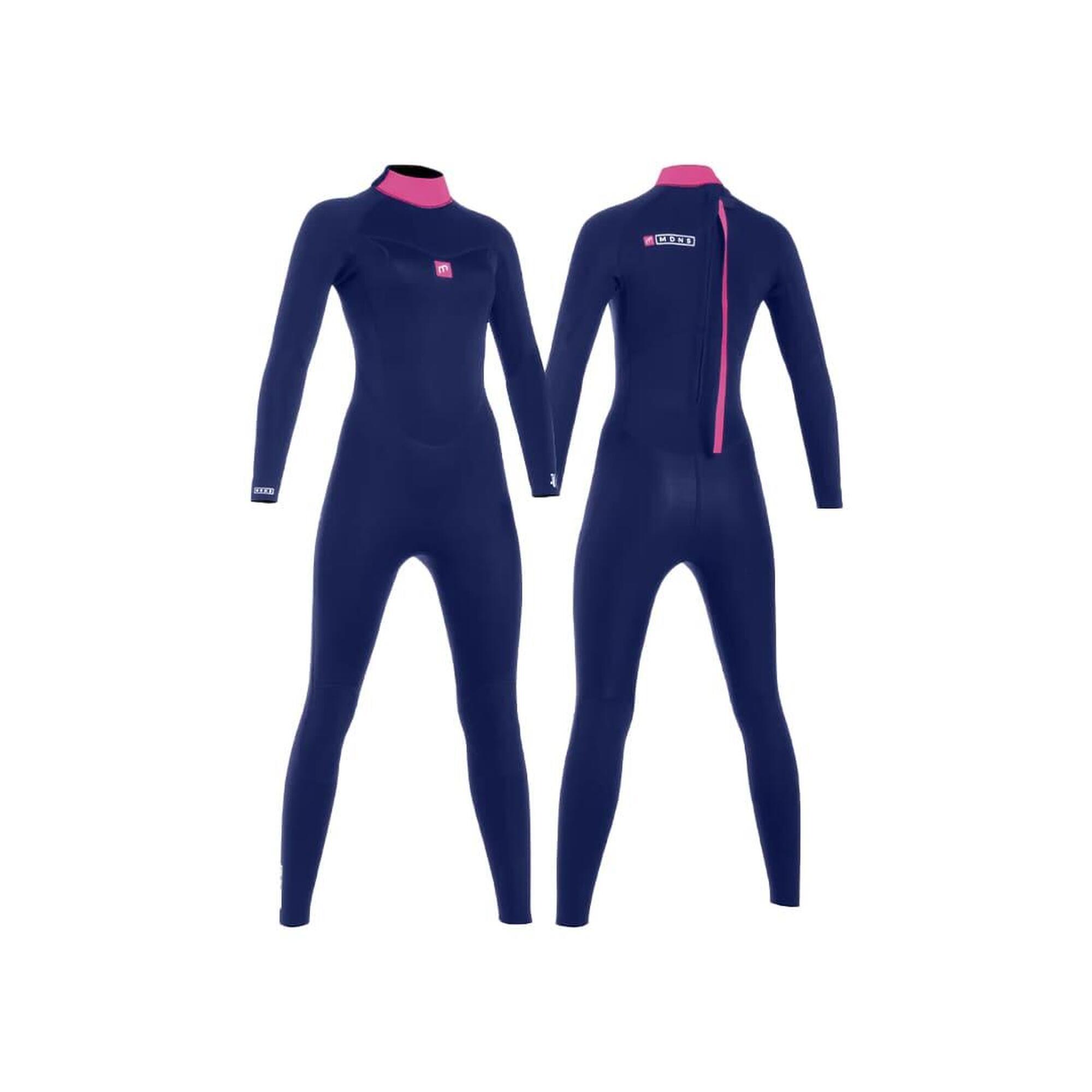 Mdns - 5/4/3 Pioneer - Zip Dos L/s Combinaison Surf Femme - Combinaison De Surf - Bleu - 42 M/l - Decathlon