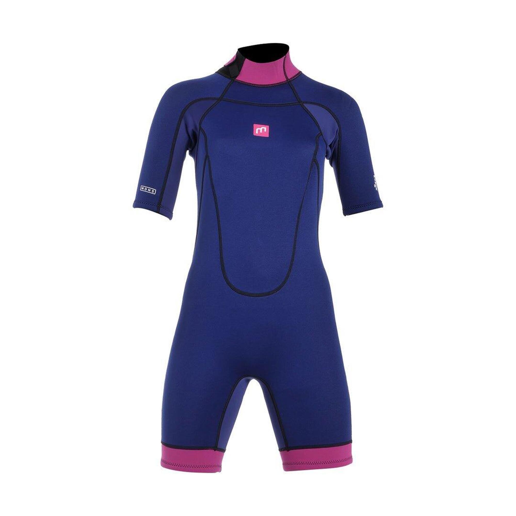 2/2 Pioneer - Zip Dos S/S Combinaison Shorty Surf Femme