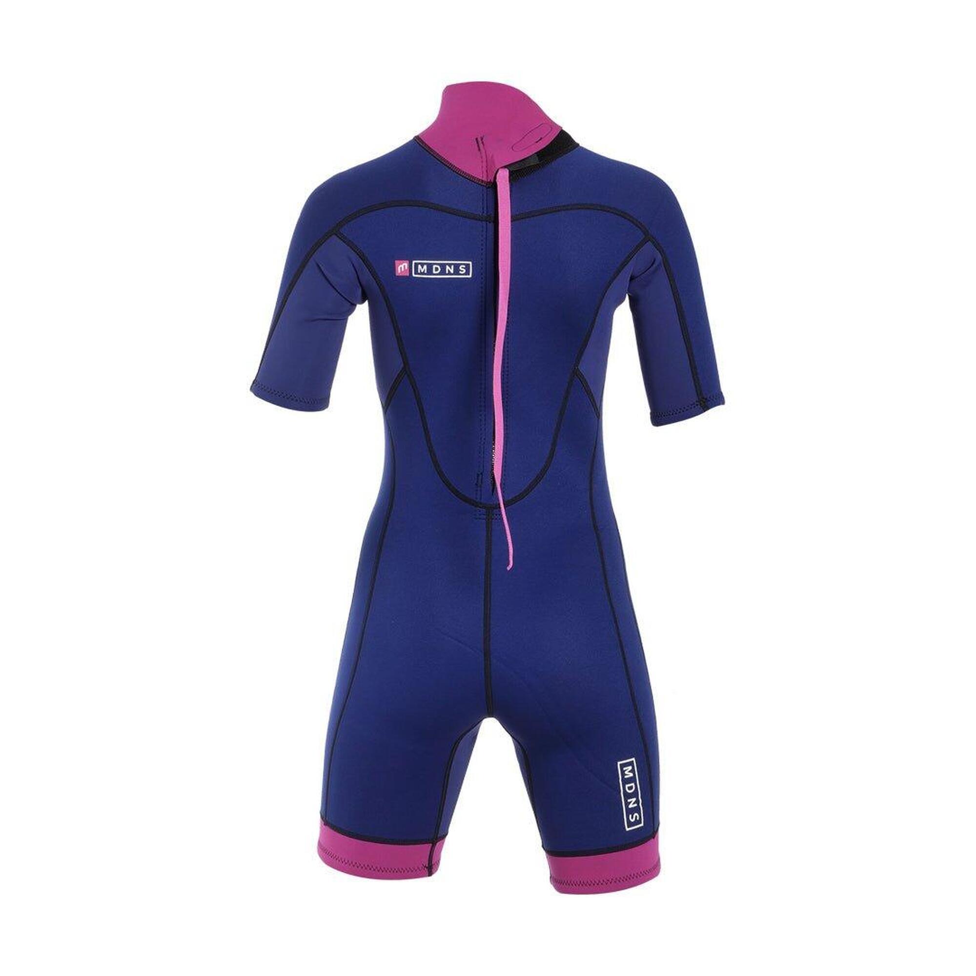 2/2 Pioneer - Zip Dos S/S Combinaison Shorty Surf Femme