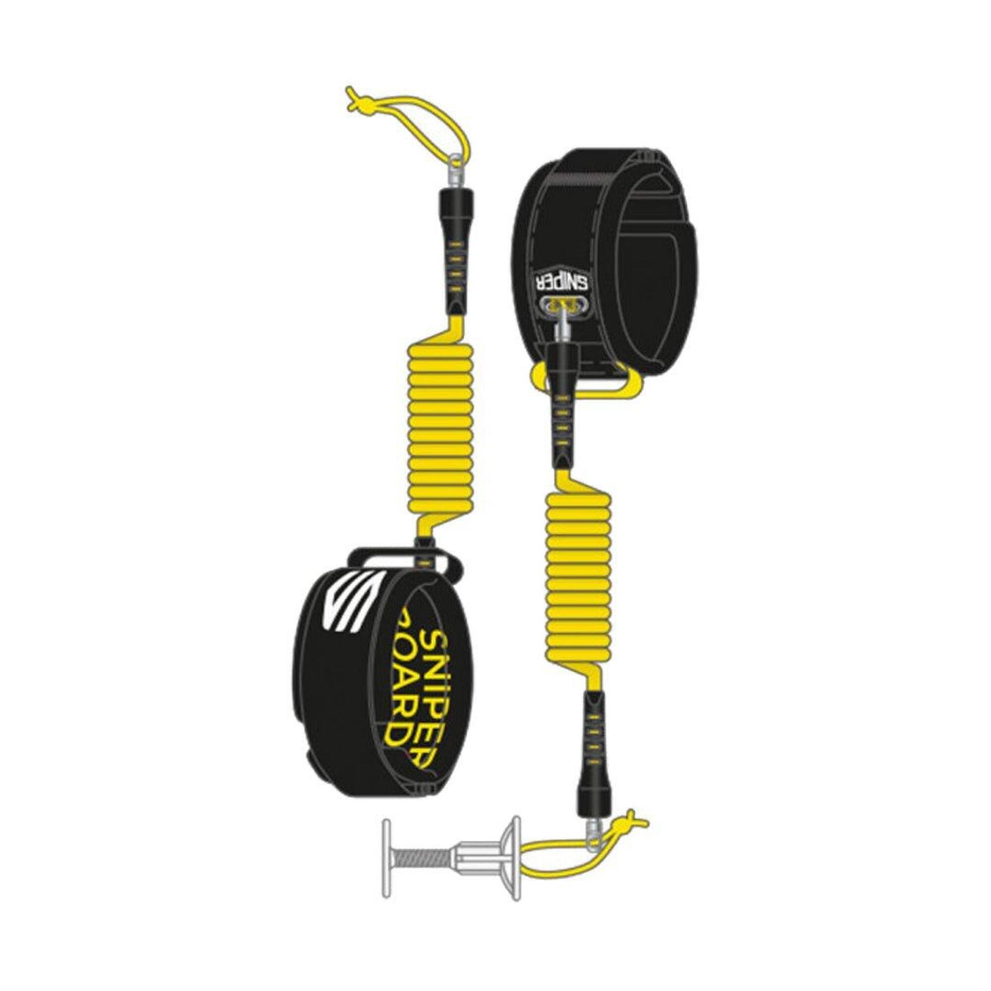 Sniper - Deluxe Coiled - Leash Biceps Bodyboard - Leash - Jaune - 44 L - Decathlon