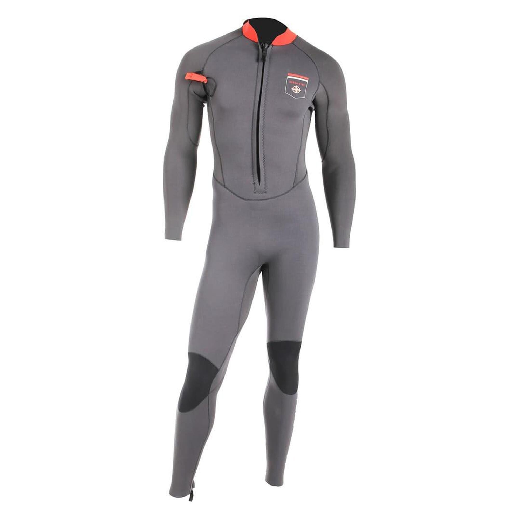 Ocean Step - 3/2 Dual Zip - Combinaison Longe Cote Homme - Combinaison Néoprène - Gris|rouge - 42 M/l - Decathlon