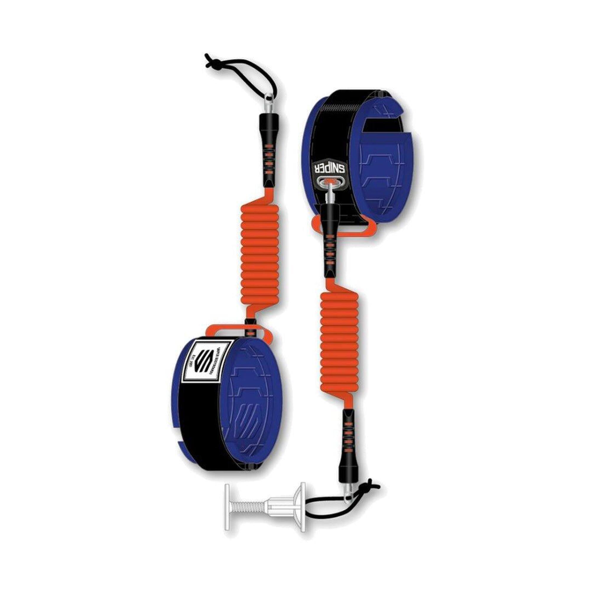 Sniper - Leash Coiled Biceps Alex Uranga - Leash Bodyboard - Leash - Bleu - Decathlon