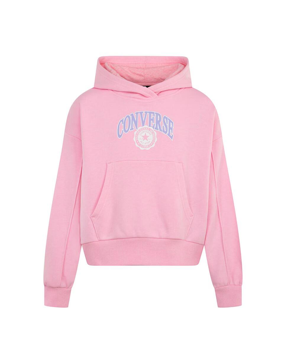 Felpa ragazza converse lt jellyfish jitter rosa cotone garzato