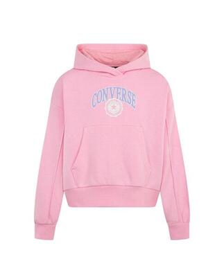 Felpa ragazza converse lt jellyfish jitter - rosa - cotone garzato