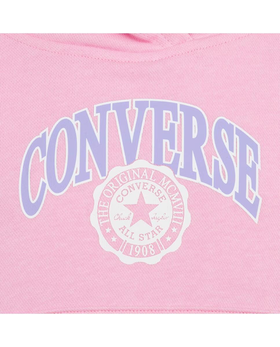 Felpa ragazza converse lt jellyfish jitter - rosa - cotone garzato 3/3