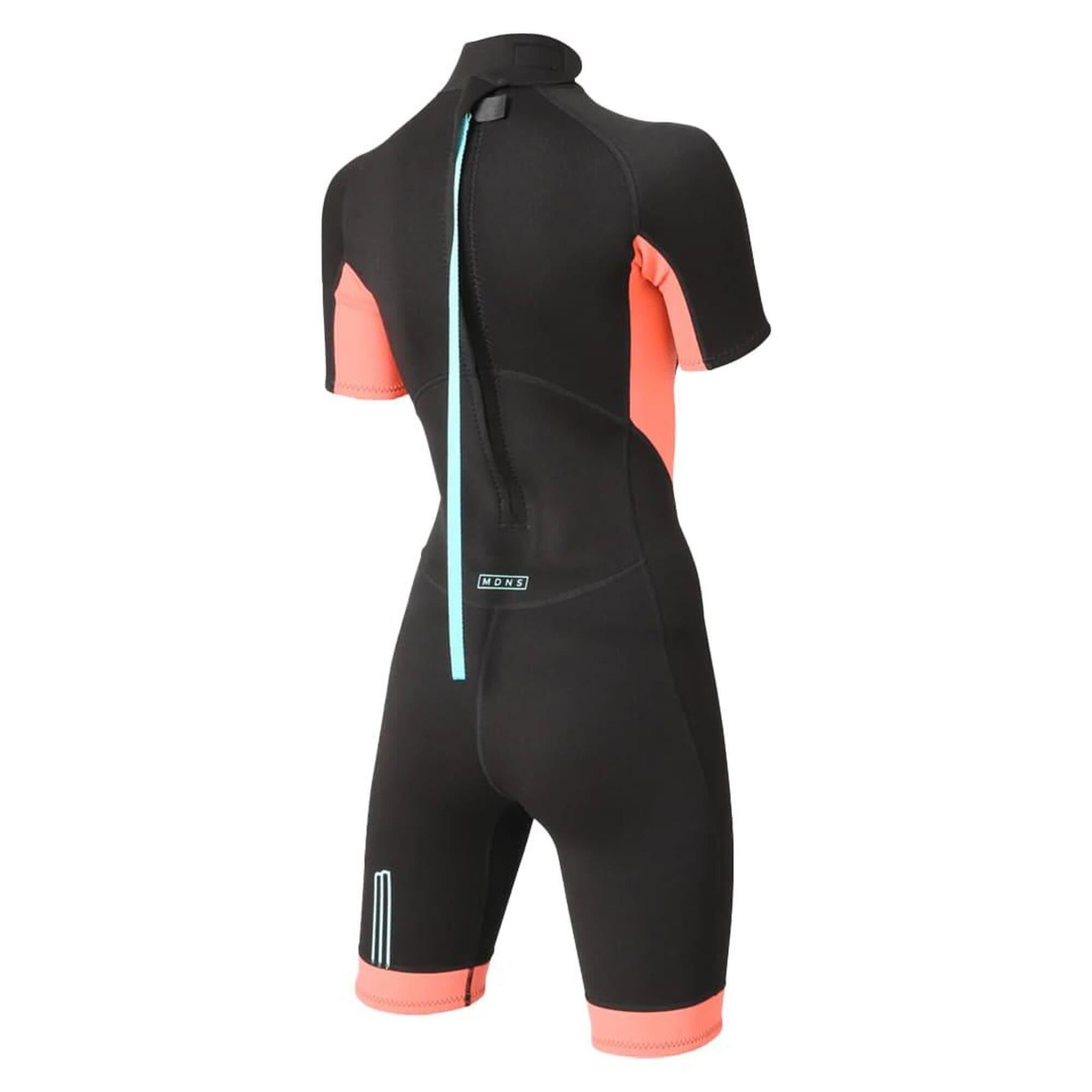 2/2 Pioneer - Zip Dos S/S Combinaison Shorty Surf Femme