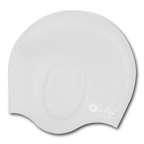 Badekappe Schwimmen mit Ohrenschutz aus Silikon wasserdicht INDIGO