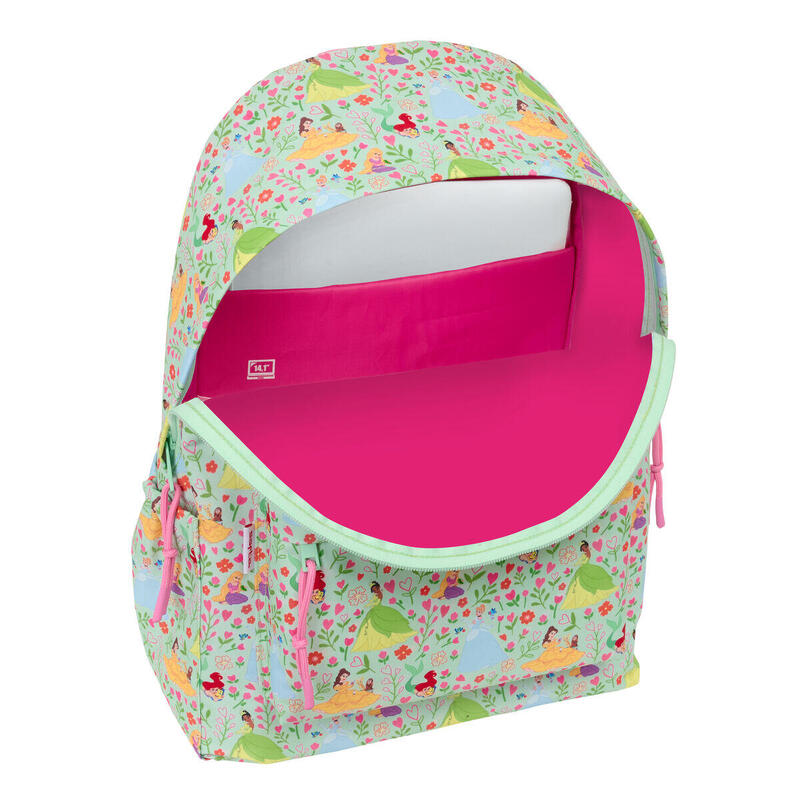 Mochila Escolar Disney Princess Bloom Verde