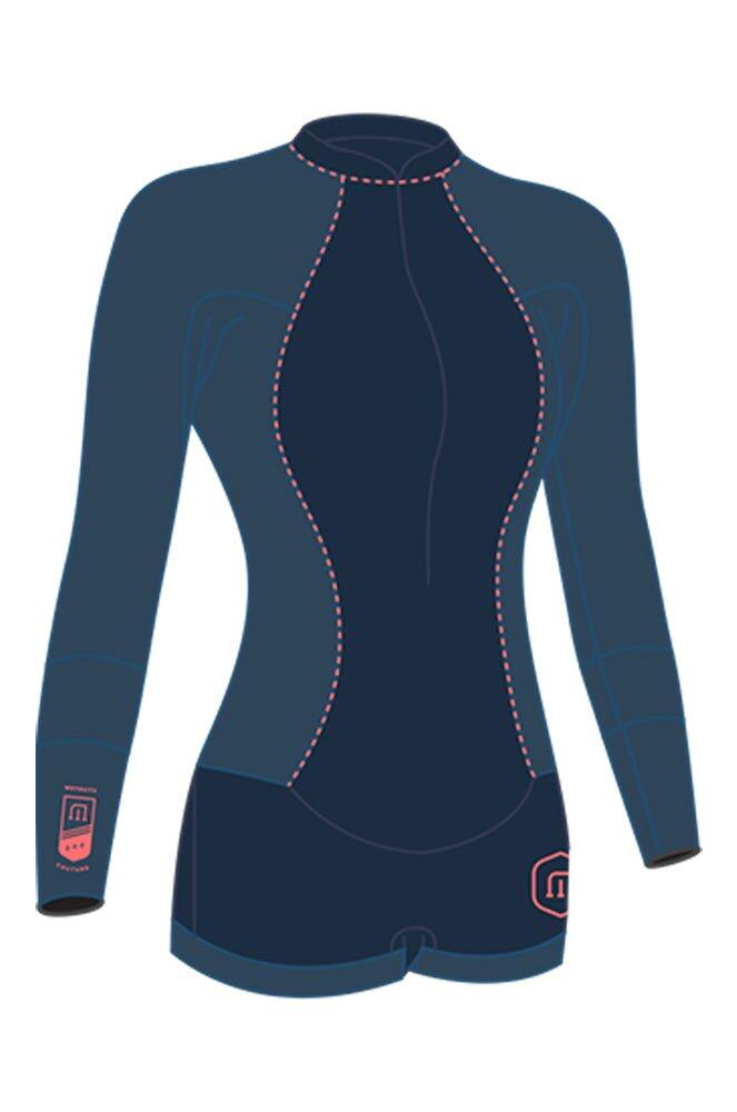 2/2 Unbegrenzt -Zip Dos L/S Kombination Shorty Surf Damen 1/3