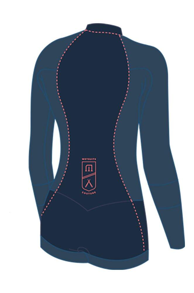 2/2 Unbegrenzt -Zip Dos L/S Kombination Shorty Surf Damen 2/3