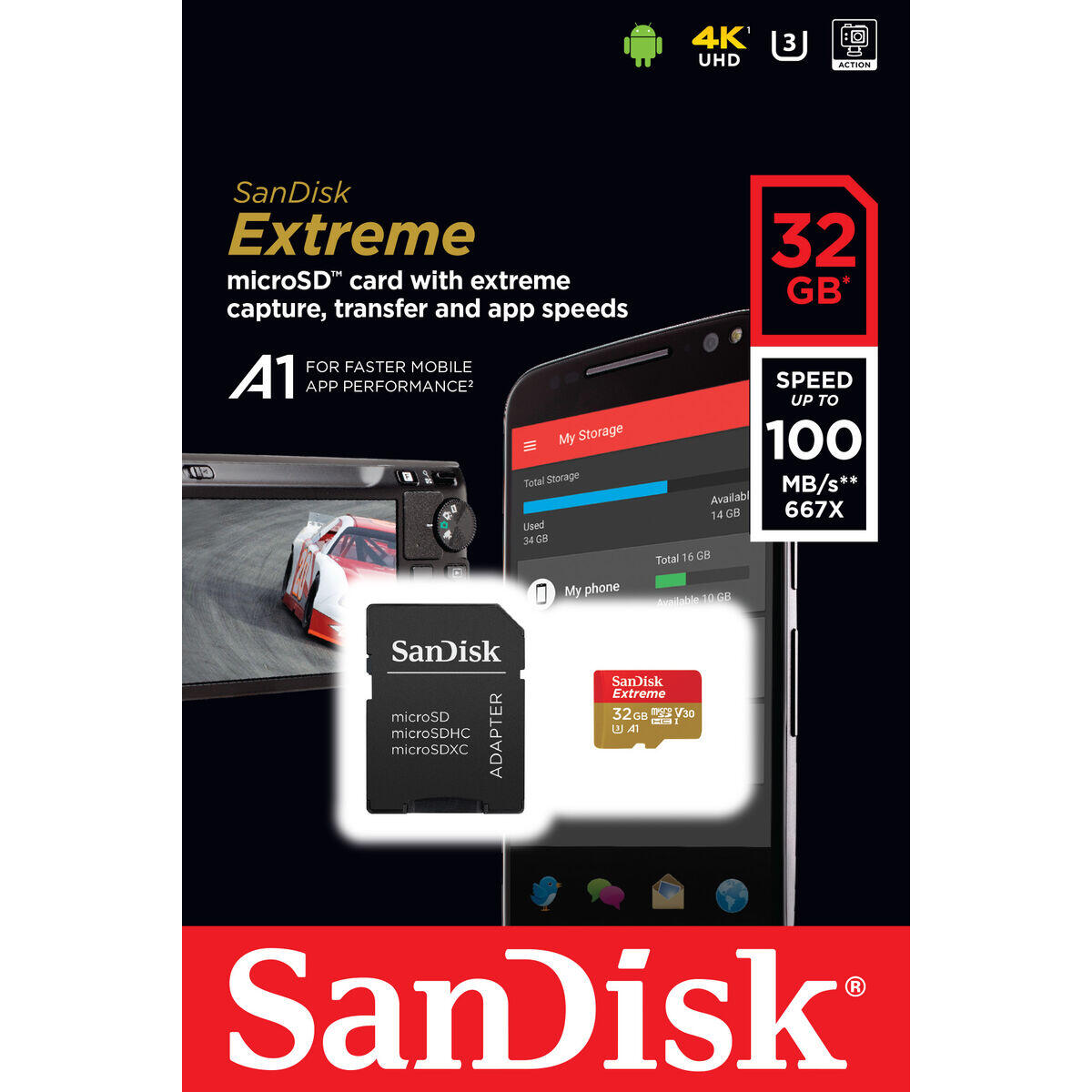 Scheda Di Memoria Micro SD con Adattatore SanDisk Extreme 32 GB 3/3