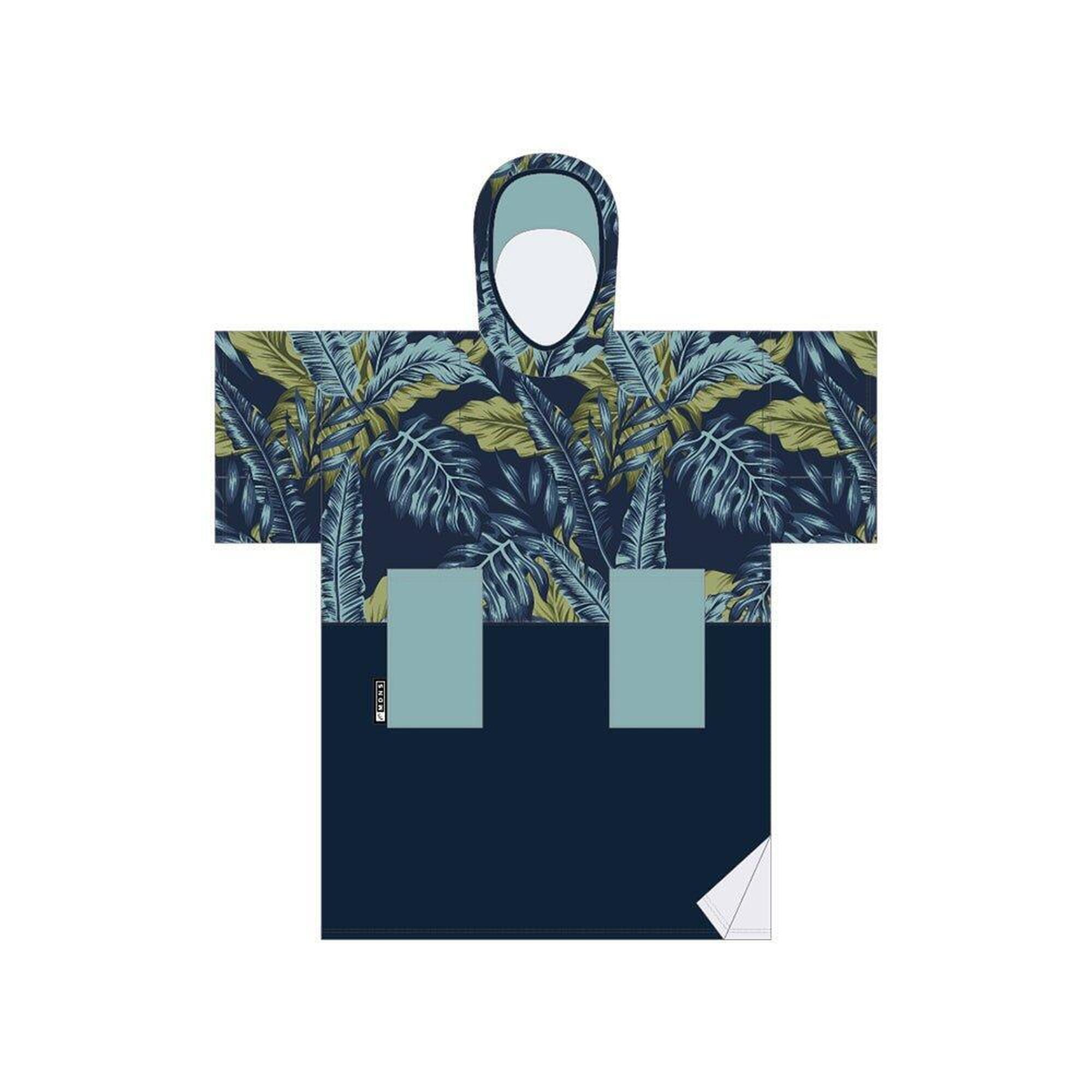 Mdns - Plush - Poncho Surf Enfant - Poncho - Bleu - Taille Unique - Decathlon